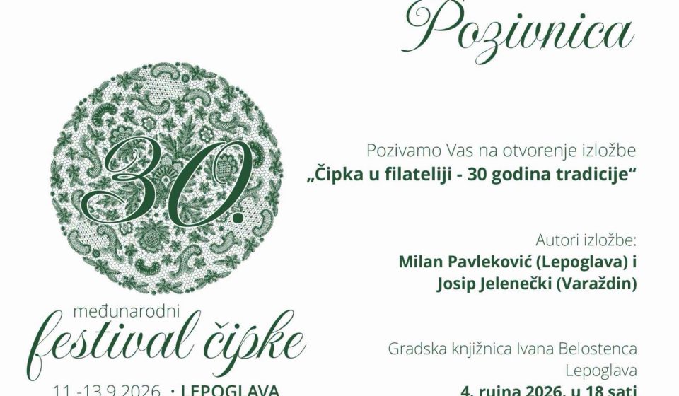 Filatelistička izložba „Čipka u filateliji – 30 godina tradicije“ uoči jubilarnog Festivala čipke